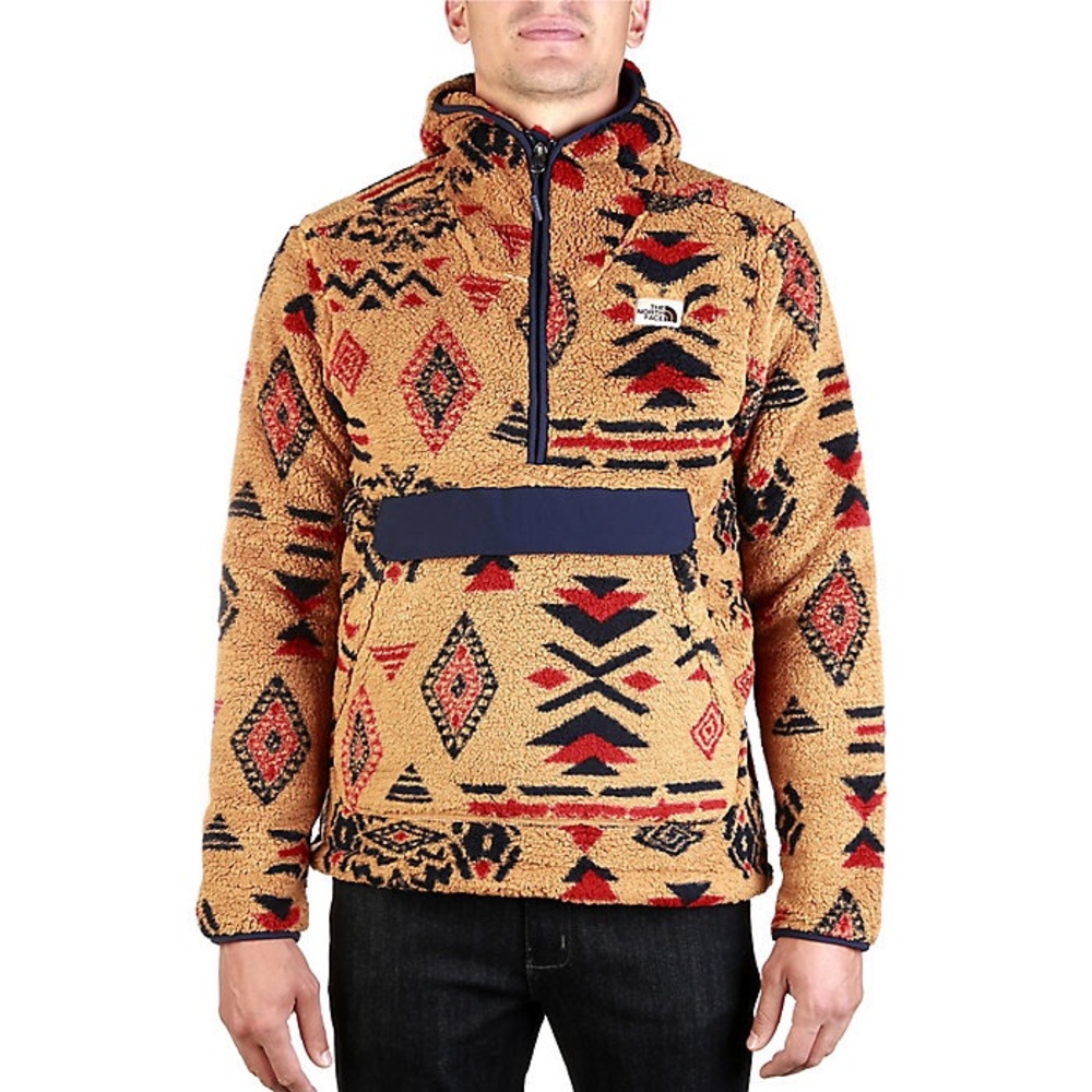 The North Face Tan and Red Patterned Hoodie